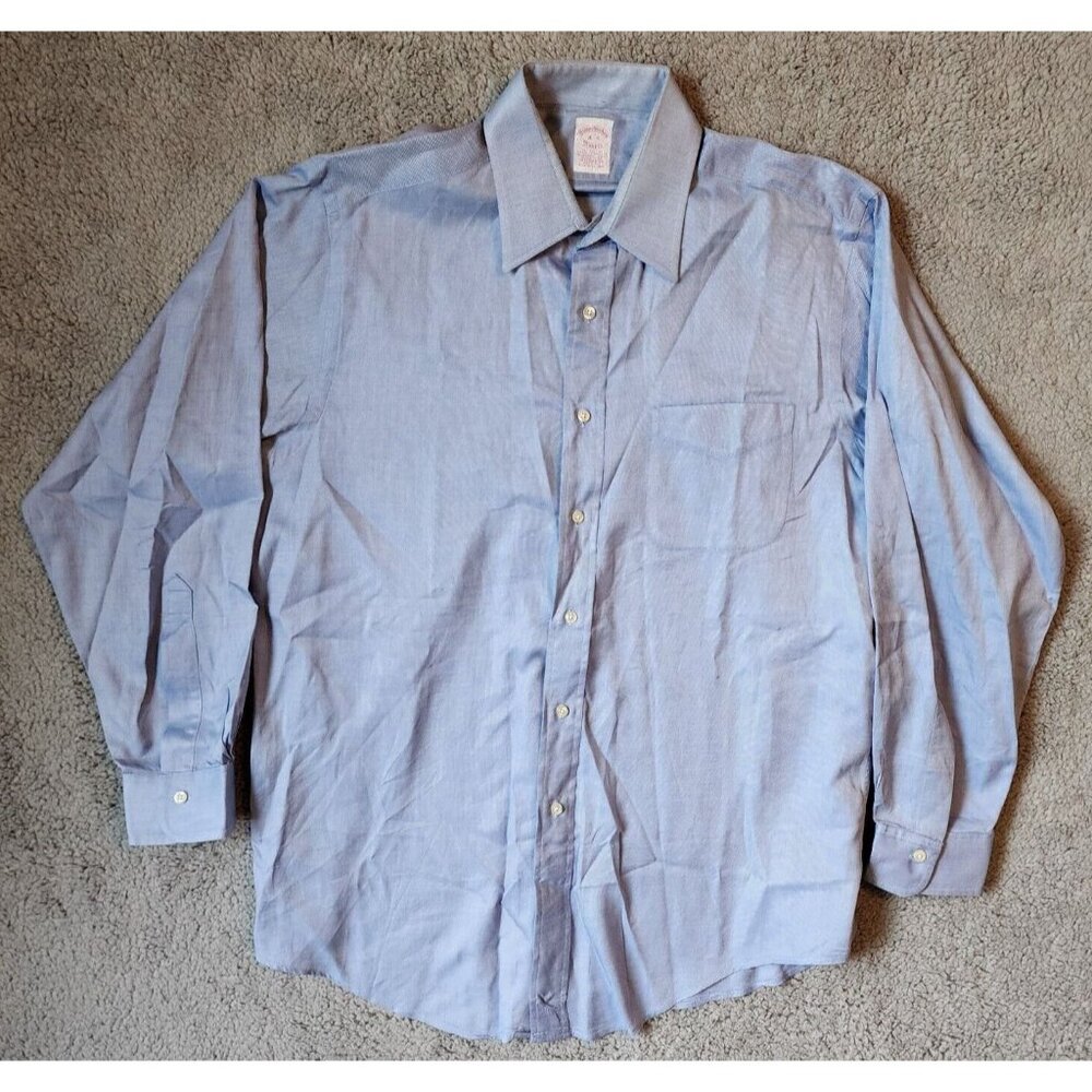 VTG Brooks Brothers Makers Blue Oxford Long Sleeve Button Shirt 16 - 4 USA Made